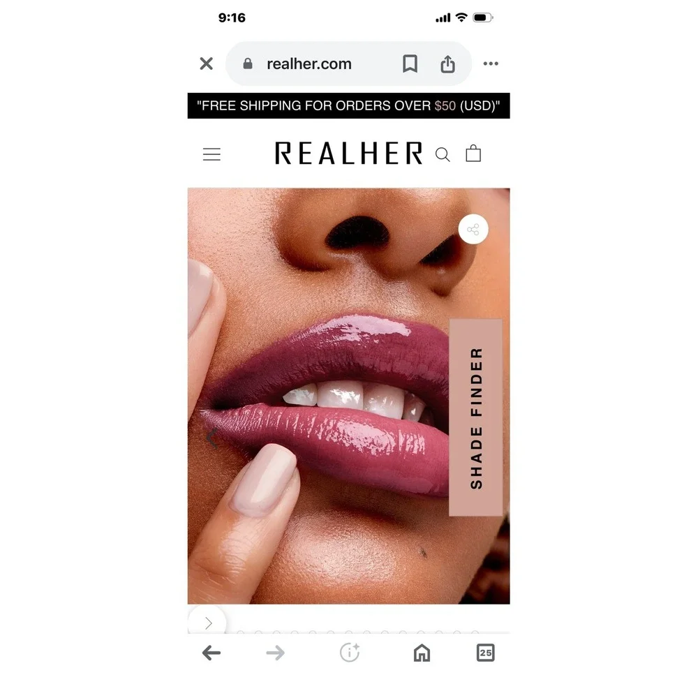 RealHer Moisturizing Lip Gloss I Am Happy Berry Pink Vegan Cruelty Free NEW
